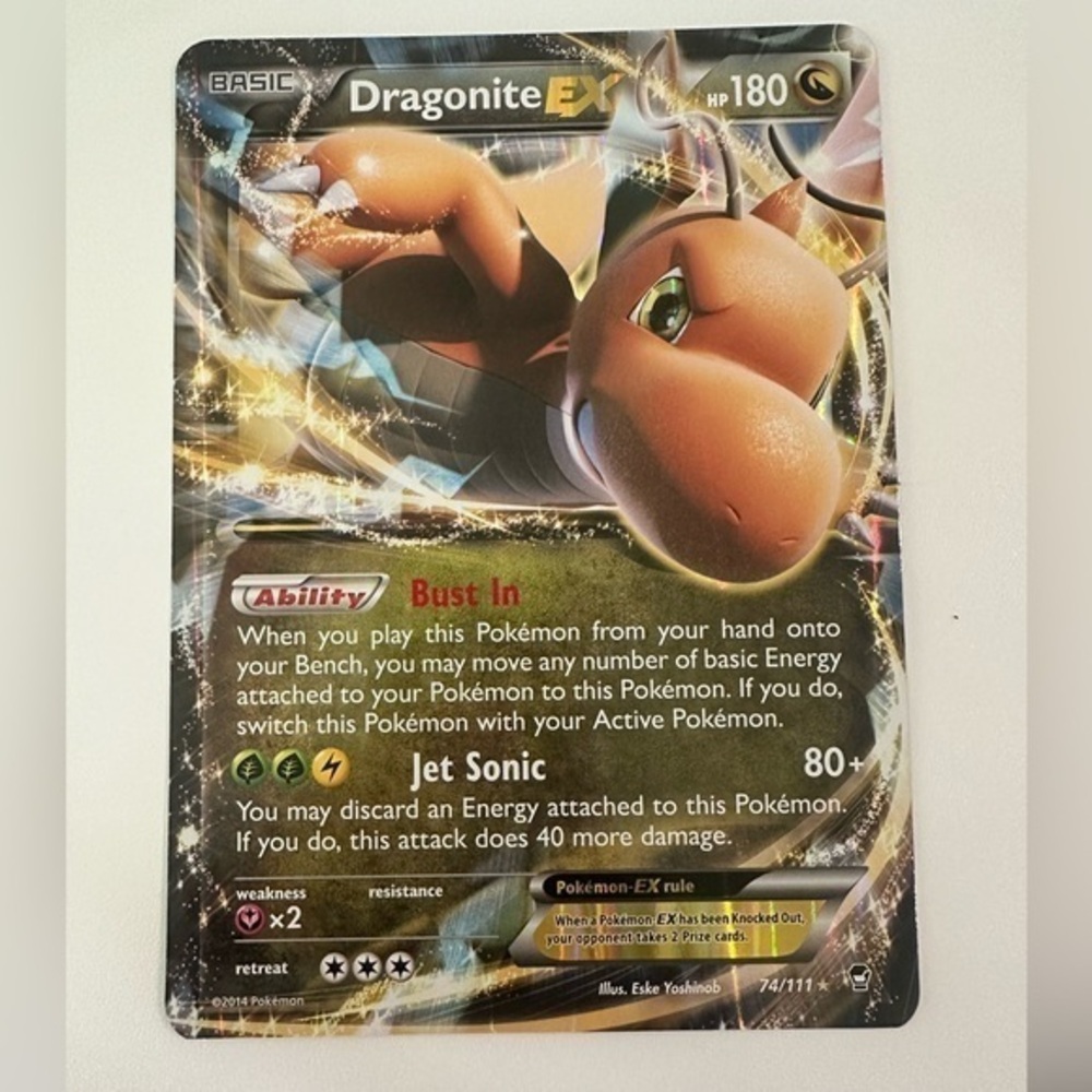 Dragonite EX 74/111 Jumbo Pokémon TCG Oversized XY Furious Fists Promos Holo MP